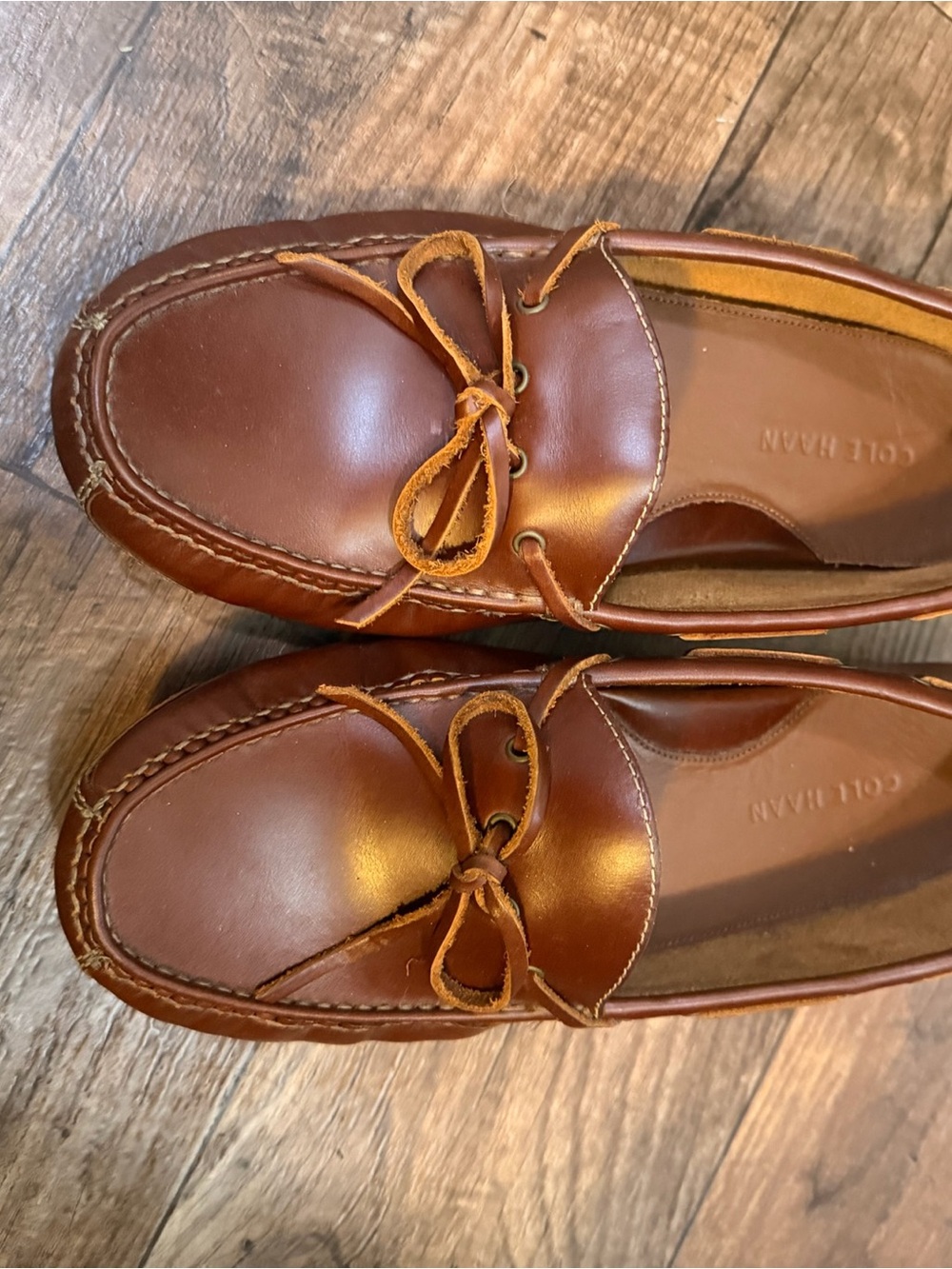 Cole Haan Men’s Chestnut Brown Leather Boat Shoes